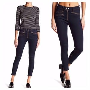 Rag & Bone High Rise Biker Moto Jeans